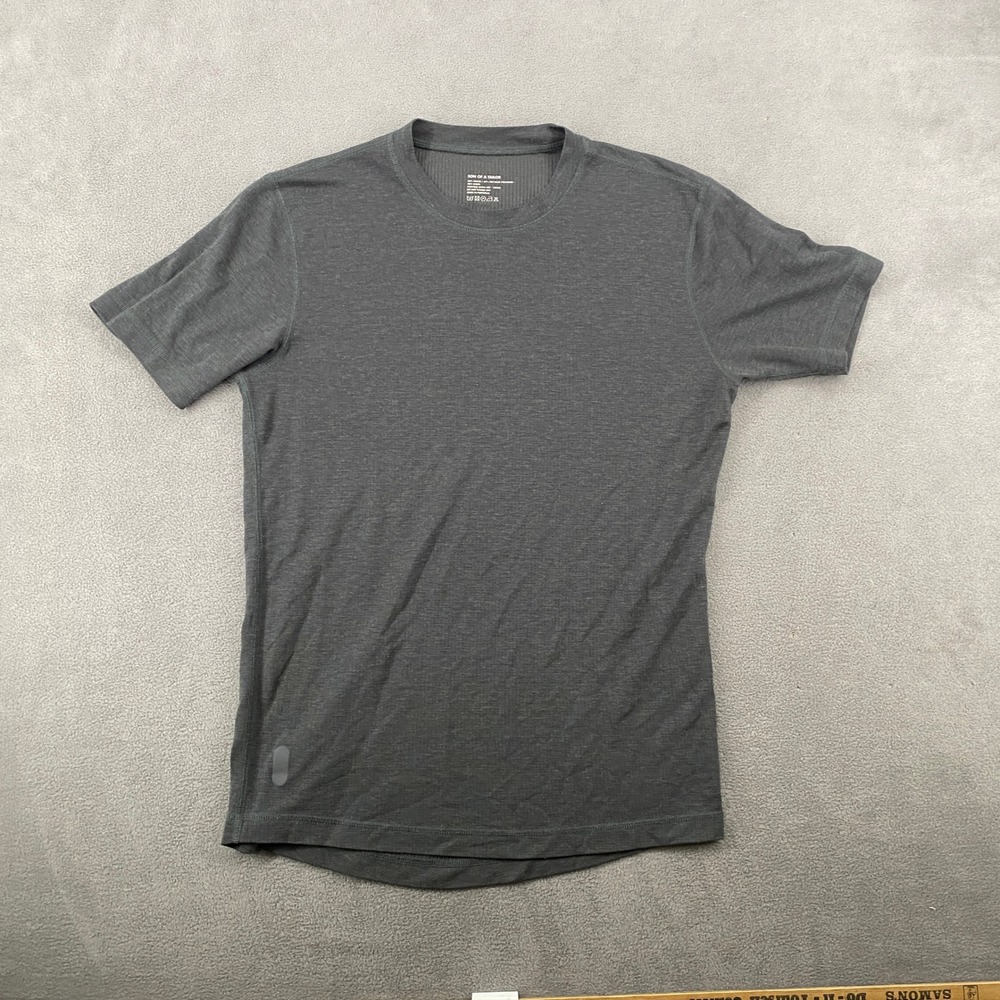 Son of a Tailor Mens Wool Blend T-Shirt Charcoal Gray Short Sleeve Portugal 6127